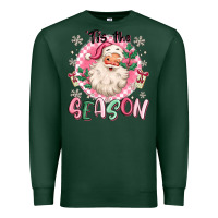 Sports Green pink santa 'tis the season Premium Sweatshirt - MaliasSmallBusiness