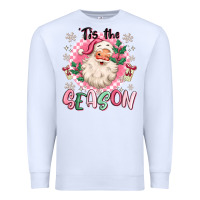 White pink santa 'tis the season Premium Sweatshirt - MaliasSmallBusiness