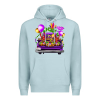 Blue Mist mardi gras farm truck Premium Hoodie - FaDigitalArtStudio