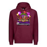Burgundy mardi gras farm truck Premium Hoodie - FaDigitalArtStudio