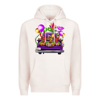 Pale Pink mardi gras farm truck Premium Hoodie - FaDigitalArtStudio