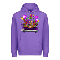 Purple mardi gras farm truck Premium Hoodie - FaDigitalArtStudio