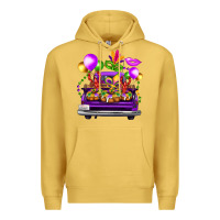 Antique Gold mardi gras farm truck Premium Hoodie - FaDigitalArtStudio