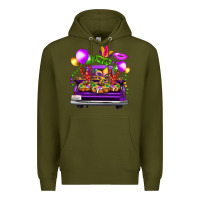 Army Green mardi gras farm truck Premium Hoodie - FaDigitalArtStudio