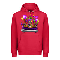 Cardinal mardi gras farm truck Premium Hoodie - FaDigitalArtStudio