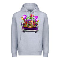 Heather Grey mardi gras farm truck Premium Hoodie - FaDigitalArtStudio