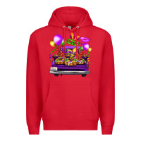 Red mardi gras farm truck Premium Hoodie - FaDigitalArtStudio