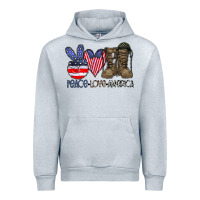 Heather Grey peace love america Urban Hoodie - CowhideDigitalArt