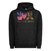 Pigment Black peace love america Urban Hoodie - CowhideDigitalArt