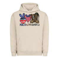 Pigment French Oak peace love america Urban Hoodie - CowhideDigitalArt