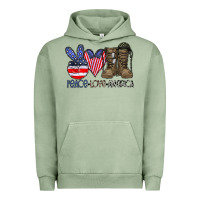 Pigment Oil Green peace love america Urban Hoodie - CowhideDigitalArt