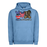 Pigment Pebble Blue peace love america Urban Hoodie - CowhideDigitalArt