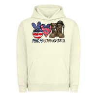 Pigment Pistachio peace love america Urban Hoodie - CowhideDigitalArt