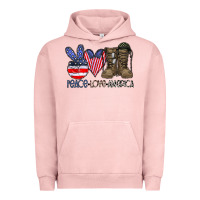 Pigment Salmon peace love america Urban Hoodie - CowhideDigitalArt