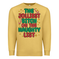 Antique Gold the jolliest bitch on the naughty list Premium Sweatshirt - MaliasSmallBusiness