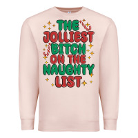 Pale Pink the jolliest bitch on the naughty list Premium Sweatshirt - MaliasSmallBusiness