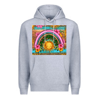 Heather Grey summer rainbow Premium Hoodie - HRA Design Shop