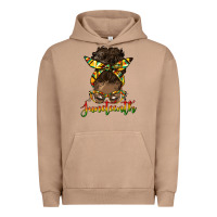 Pigment Burro juneteenth black woman messy bun Urban Hoodie - HRA Design Shop