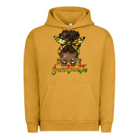 Pigment Peanut Butter juneteenth black woman messy bun Urban Hoodie - HRA Design Shop