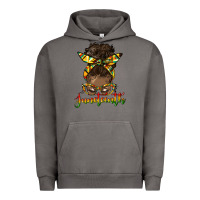 Pigment Tornado juneteenth black woman messy bun Urban Hoodie - HRA Design Shop