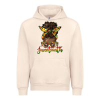Sandshell juneteenth black woman messy bun Urban Hoodie - HRA Design Shop