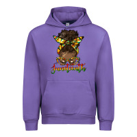 Tulip juneteenth black woman messy bun Urban Hoodie - HRA Design Shop