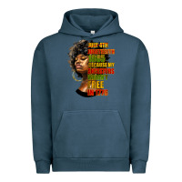Pigment Midnight Navy juneteenth 1885 because my ancestors weren't free in 1776 black woman Urban Hoodie - HRA Design Shop