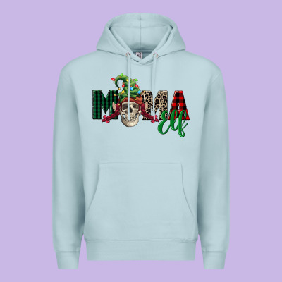 Mama Elf Skull Premium Hoodie Designed By Fadigitalartstudio
