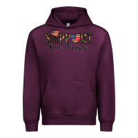 Mauve Wine support our troops Urban Hoodie - CowhideDigitalArt