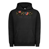 Pigment Black support our troops Urban Hoodie - CowhideDigitalArt