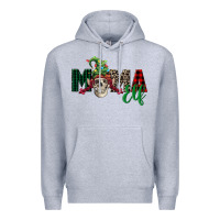 Heather Grey Mama elf skull Premium Hoodie - FaDigitalArtStudio