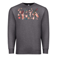 Charcoal Heather christmas ballerina shoes Premium Sweatshirt - MaliasSmallBusiness