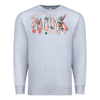 Heather Grey christmas ballerina shoes Premium Sweatshirt - MaliasSmallBusiness