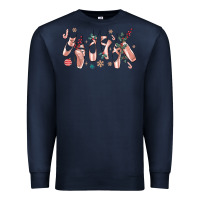 Navy christmas ballerina shoes Premium Sweatshirt - MaliasSmallBusiness