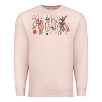 Pale Pink christmas ballerina shoes Premium Sweatshirt - MaliasSmallBusiness
