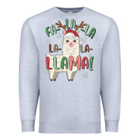 Heather Grey fa la la llama Premium Sweatshirt - MaliasSmallBusiness