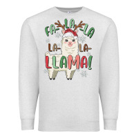 Oatmeal Heather fa la la llama Premium Sweatshirt - MaliasSmallBusiness
