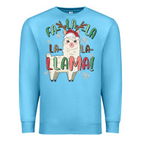 Ocean Blue fa la la llama Premium Sweatshirt - MaliasSmallBusiness