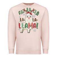 Pale Pink fa la la llama Premium Sweatshirt - MaliasSmallBusiness