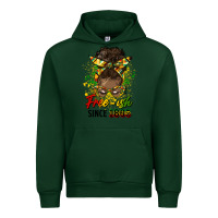 Forest Green free ish since 1865 afro messy bun Urban Hoodie - HRA Design Shop