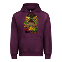 Mauve Wine free ish since 1865 afro messy bun Urban Hoodie - HRA Design Shop