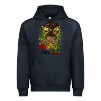 Navy free ish since 1865 afro messy bun Urban Hoodie - HRA Design Shop