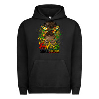 Pigment Black free ish since 1865 afro messy bun Urban Hoodie - HRA Design Shop