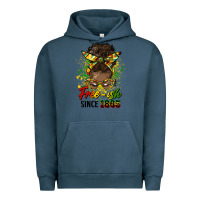 Pigment Midnight Navy free ish since 1865 afro messy bun Urban Hoodie - HRA Design Shop