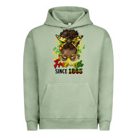 Pigment Oil Green free ish since 1865 afro messy bun Urban Hoodie - HRA Design Shop