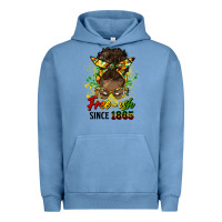 Pigment Pebble Blue free ish since 1865 afro messy bun Urban Hoodie - HRA Design Shop