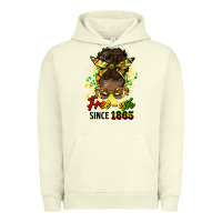 Pigment Pistachio free ish since 1865 afro messy bun Urban Hoodie - HRA Design Shop