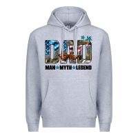 Heather Grey dad man myth legend Premium Hoodie - HRA Design Shop