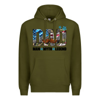 Army Green dad man myth legend Premium Hoodie - HRA Design Shop