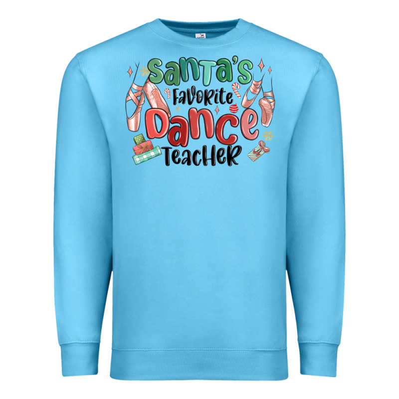 Santa's Favorite Dance Teacher Premium Sweatshirt by MaliasSmallBusiness | Teevron